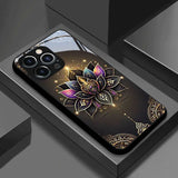 Gold Lotus Glass Case for iPhone