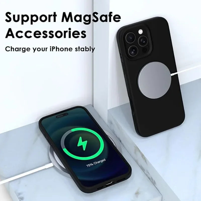 Microfiber Liquid Silicone Magnetic Case for iPhone