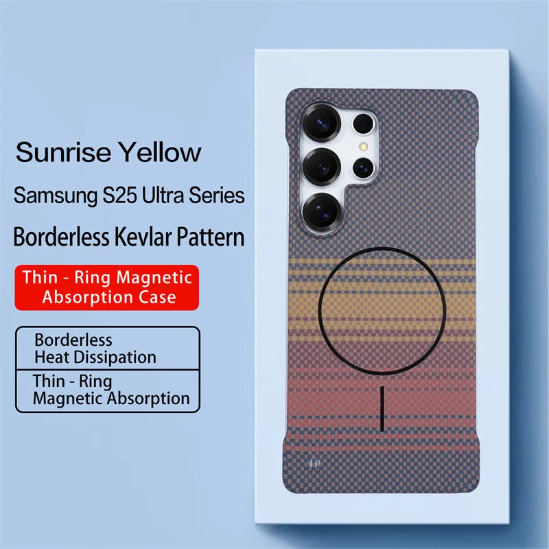 Ultra Thin Frameless Carbon Fiber Magnetic Case for Samsung