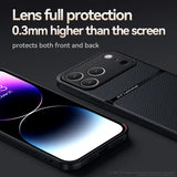 Luxury Leather Magnetic Shockproof Case For iPhone