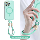 Liquid Silicone Lanyard Magnetic Phone Case For iPhone