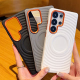 Magnetic Ripple Pattern Leather Case For Samsung