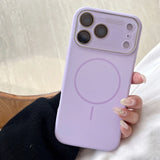 Liquid Silicone Magnetic Charging Glass Lens Protect Cover for iPhone