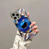 Cool Blue Texture Electroplated Case for iPhone