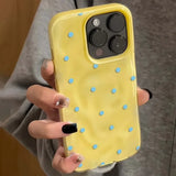 Simple Solid Color Polka Dot Shockproof Anti-fall Phone Case for iPhone