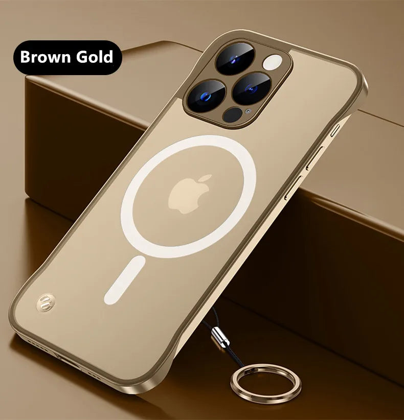 Matte Frameless Translusent Magnetic Case For iPhone