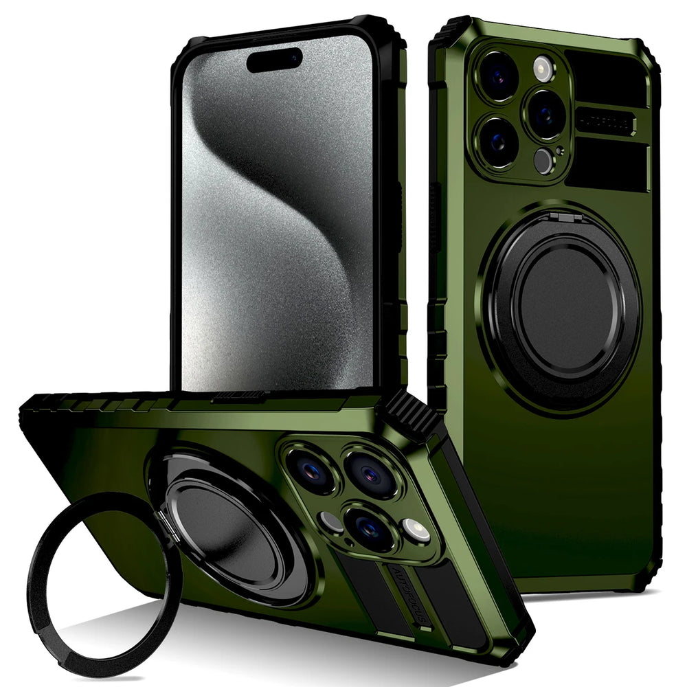 Shockproof Armor Ring Holder Magnetic Case For iPhone