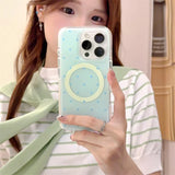 Simple Polka Dots Magnetic Phone Case For iPhone