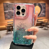 Luxury Clear Quicksand Glitter Sequin Gradient Phone Case For iPhone