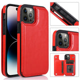 Luxury Retro Card Slots Flip Wallet Leather Case For iPhone