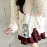 Mirror Make Up Crossbody Strap Magnetic Case for iPhone