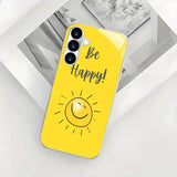Yellow Sun Electroplated tempered glass phone case for Samsung