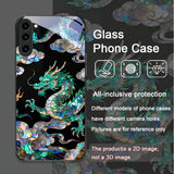 Stylish Tiger Dragon Texture Printed Tempered Glass Case for Samsung
