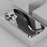 Gradient Minimalist Curve Electroplated Phone Case For iPhone