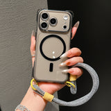 Hanging Strap Magnetic Four Corners Anti-Drop Phone Case For iPhone