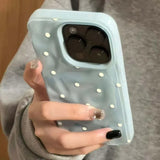 Simple Solid Color Polka Dot Shockproof Anti-fall Phone Case for iPhone