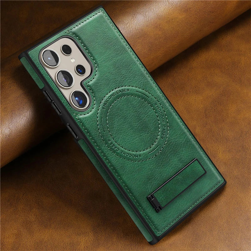 Luxury Leather Magnetic Fold Stand Holder Case For Samsung