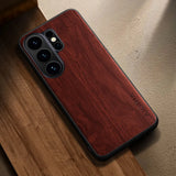 Stylish Premium Wood Grain PU Case for Samsung