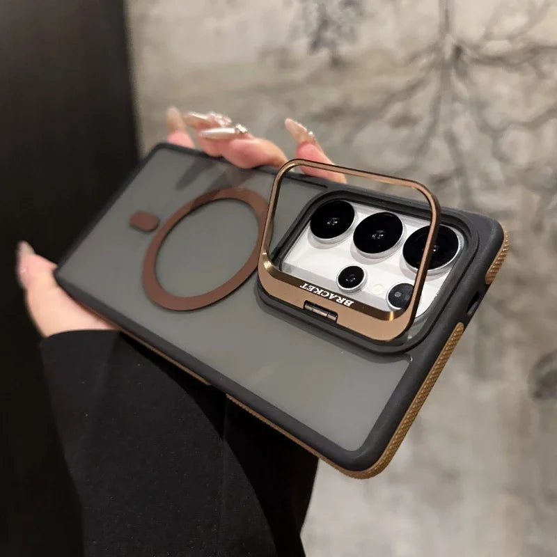 Magnetic Shockproof Metal Lens Stand Phone Case for Samsung