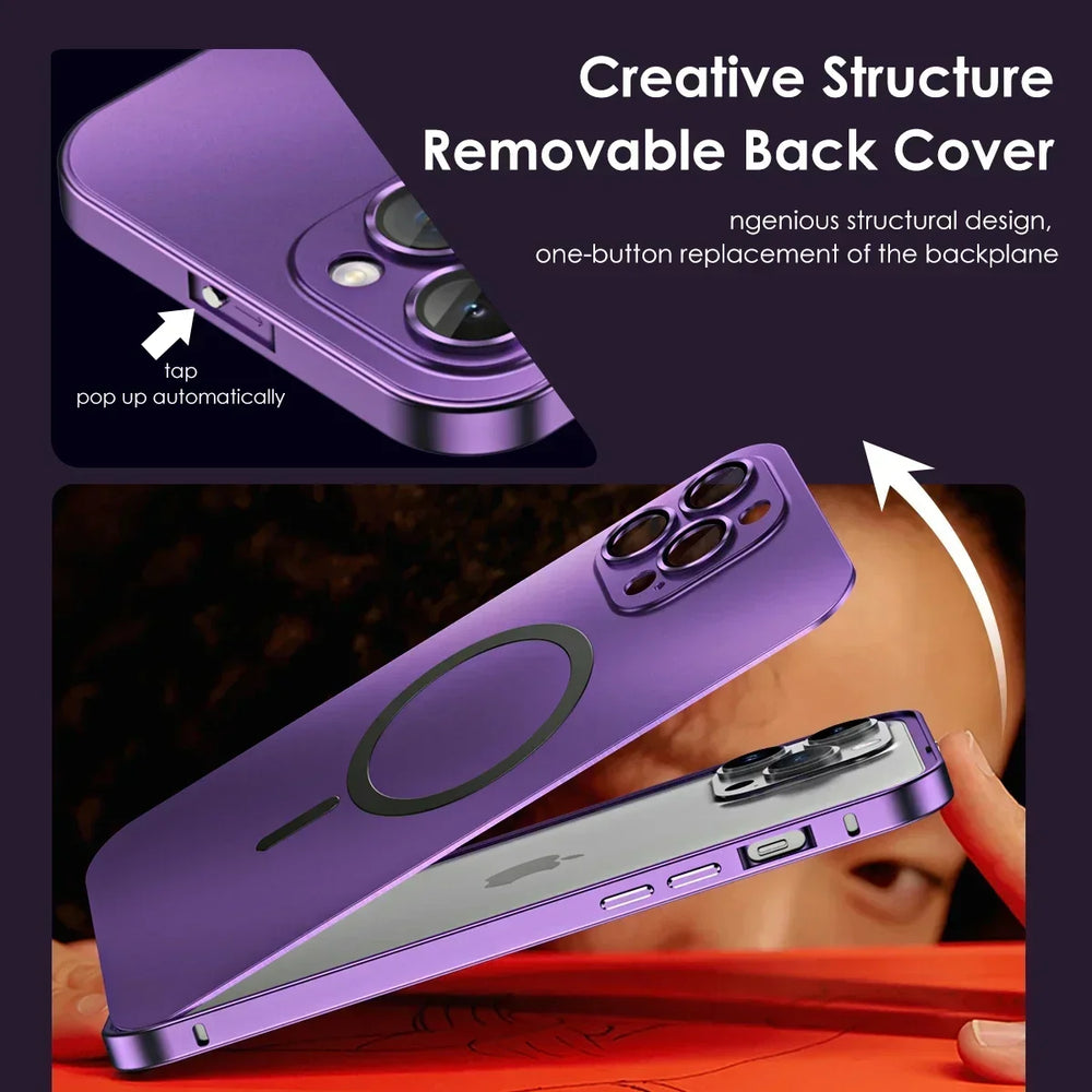 Aluminum Metal Frame Magnetic Case For iPhone