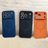 Magnetic Solid Color Silicone Phone Case for iPhone