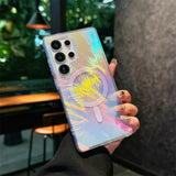 Colorful Gradient Aurora Feather Magnetic Case For Samsung