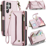 PU Leather Strap Card Holder Wallet Case for Samsung