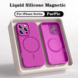 Microfiber Liquid Silicone Magnetic Case for iPhone