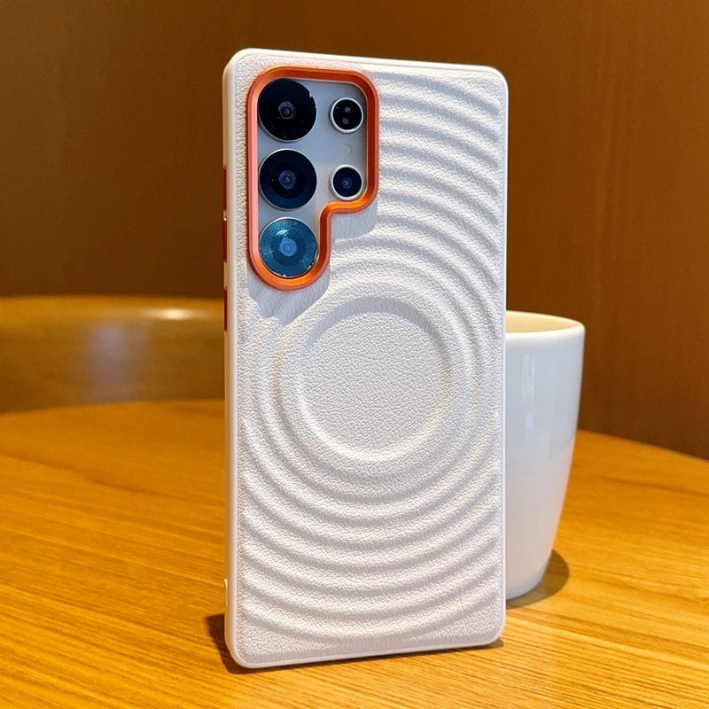 Magnetic Ripple Pattern Leather Case For Samsung
