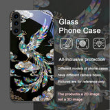 Stylish Tiger Dragon Texture Printed Tempered Glass Case for Samsung