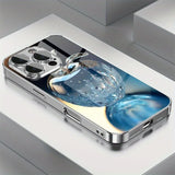 Crystal Apple Pattern Plated Glass Case for iPhone