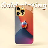 Art Gradient Color Apple Pattern Electroplated Case for iPhone