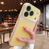 Litchi Leather Lens Protector Shockproof Case for iPhone