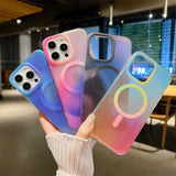 Clashing Colours Chameleon Magnetic Shockproof Lanyard Soft Case for iPhone