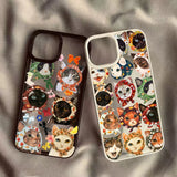 Colorful Cat Design Clear Anti-fall Hard Phone Case For iPhone
