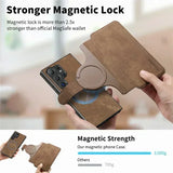 Detachable Magnetic Card Wallet Flip Leather Case for Samsung