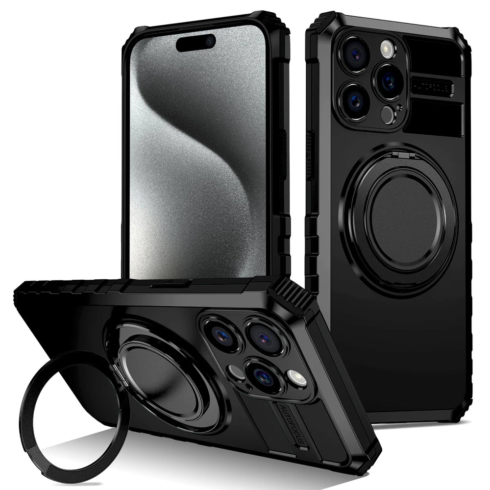Shockproof Armor Ring Holder Magnetic Case For iPhone