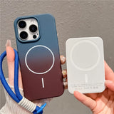 Liquid Silicone Gradient Colorful Hand Strap Magnetic Case for iPhone