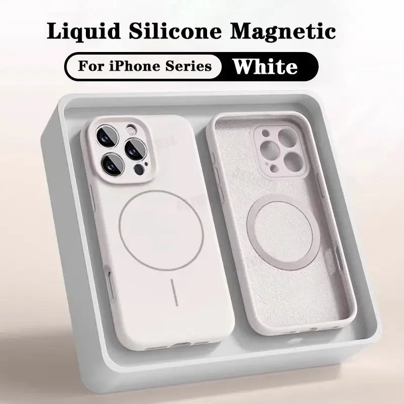 Microfiber Liquid Silicone Magnetic Case for iPhone