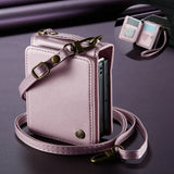 Leather Crossbody RFID‑Blocking Card Slots Wallet Case for Samsung Z Flip