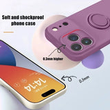 Ring Stand Magnetic Liquid Silicone Shockproof Soft Case for iPhone