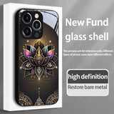 Gold Lotus Glass Case for iPhone