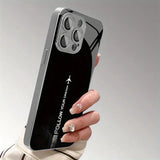 Travel-inspired Airplane Route Glass Electroplated Phone Case for iPhone