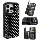 Pearl Polka Dot Wallet Case for iPhone