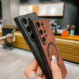 Leather Elk Magnetic Charging Case for Samsung