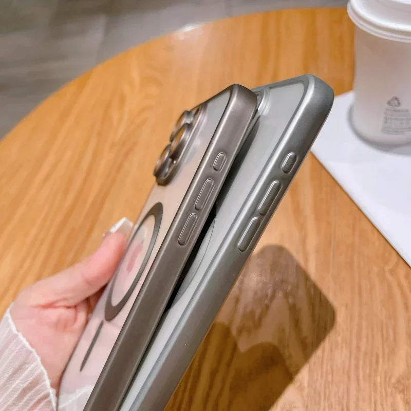 Fashion Plating Frosted Matte Magnetic Case For iPhone
