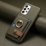 Leather with Card Holder Ring Wallet Case for Samsung