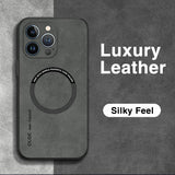 Luxury Leather For Magnetic Wireless Charge Case For iPhone