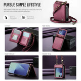 Leather Crossbody RFID‑Blocking Card Slots Wallet Case for Samsung Z Flip