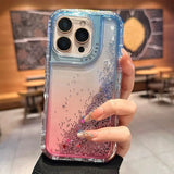 Luxury Clear Quicksand Glitter Sequin Gradient Phone Case For iPhone